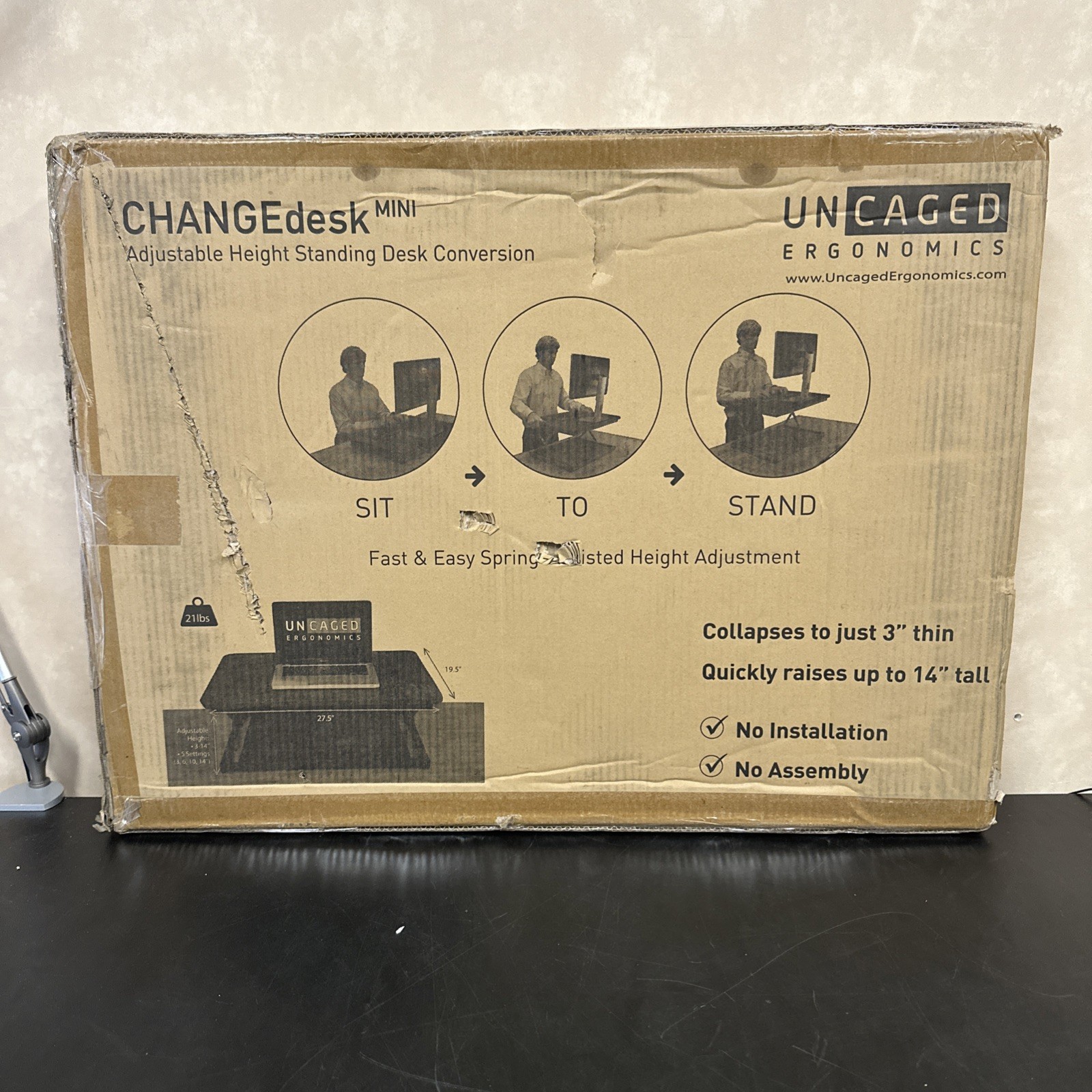 CHANGEdesk MINI Standing Desk Converter for Laptops Single Monitors