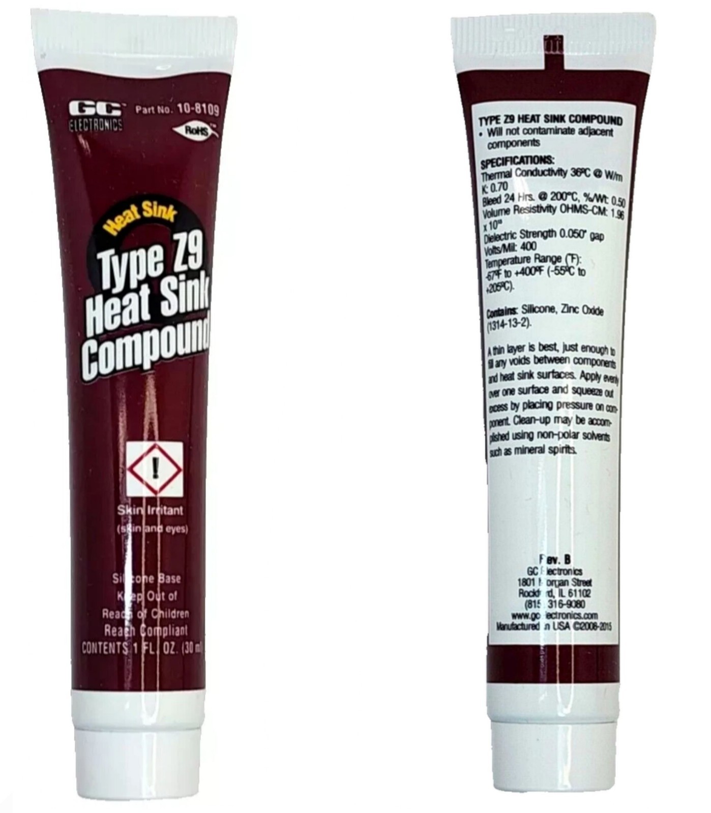 2x GC Electronics Type Z9 Heat Sync Compound 1 Oz Tube (Total 2 Fl. Oz.)