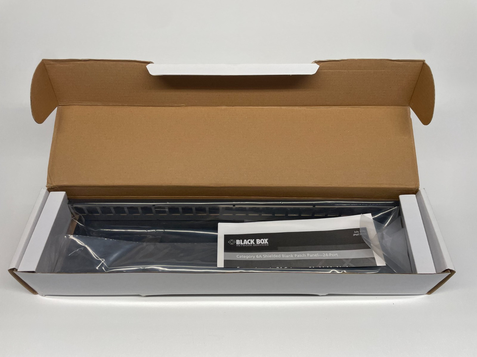 Black Box JPMT700A CAT6A 24-Port Blank Modular Patch Panel with Cable Management