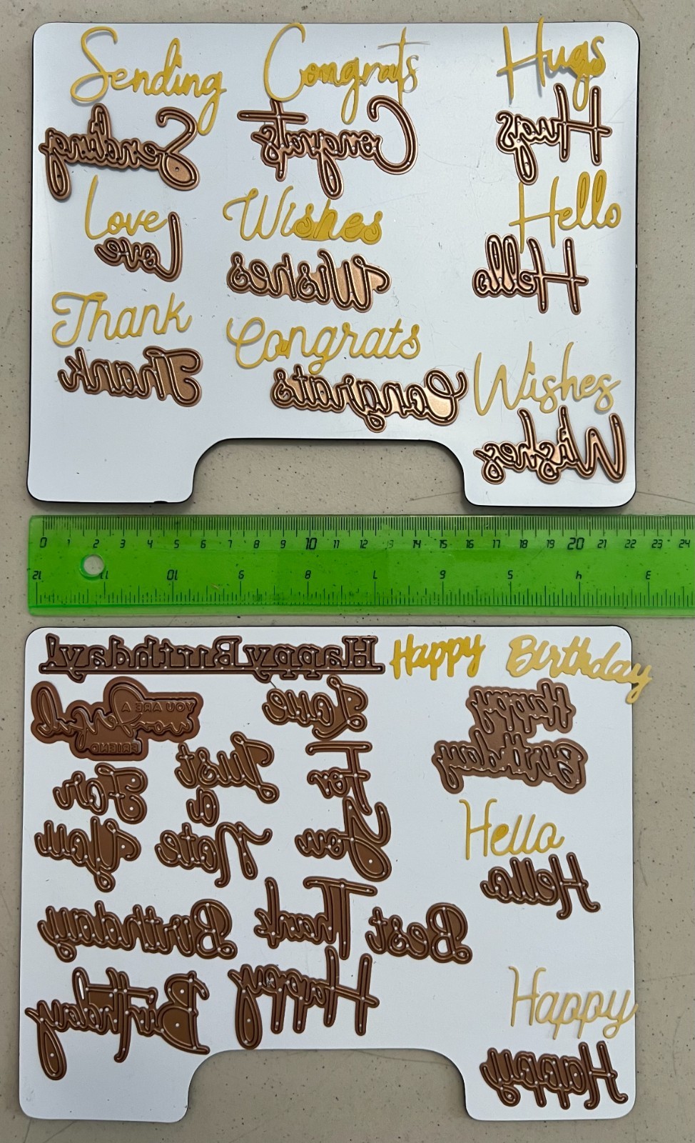 LOT word phrases cutting dies: Hello Happy Birthday Congrats Just For You Wishes
