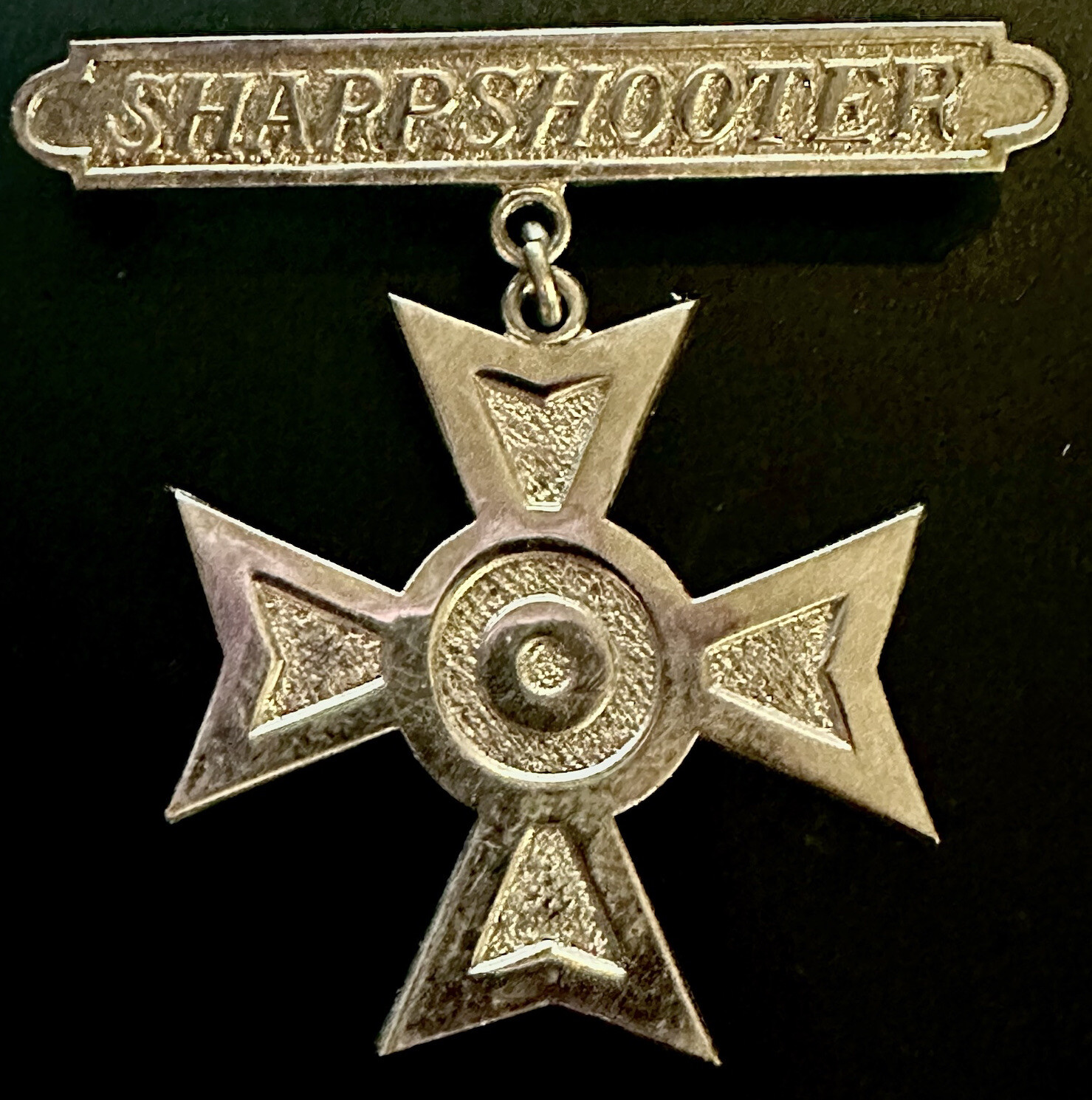 Pre WwII US Army, USMC Sharpshooter Shooting Badge Pin Marksmanship Bar Cross