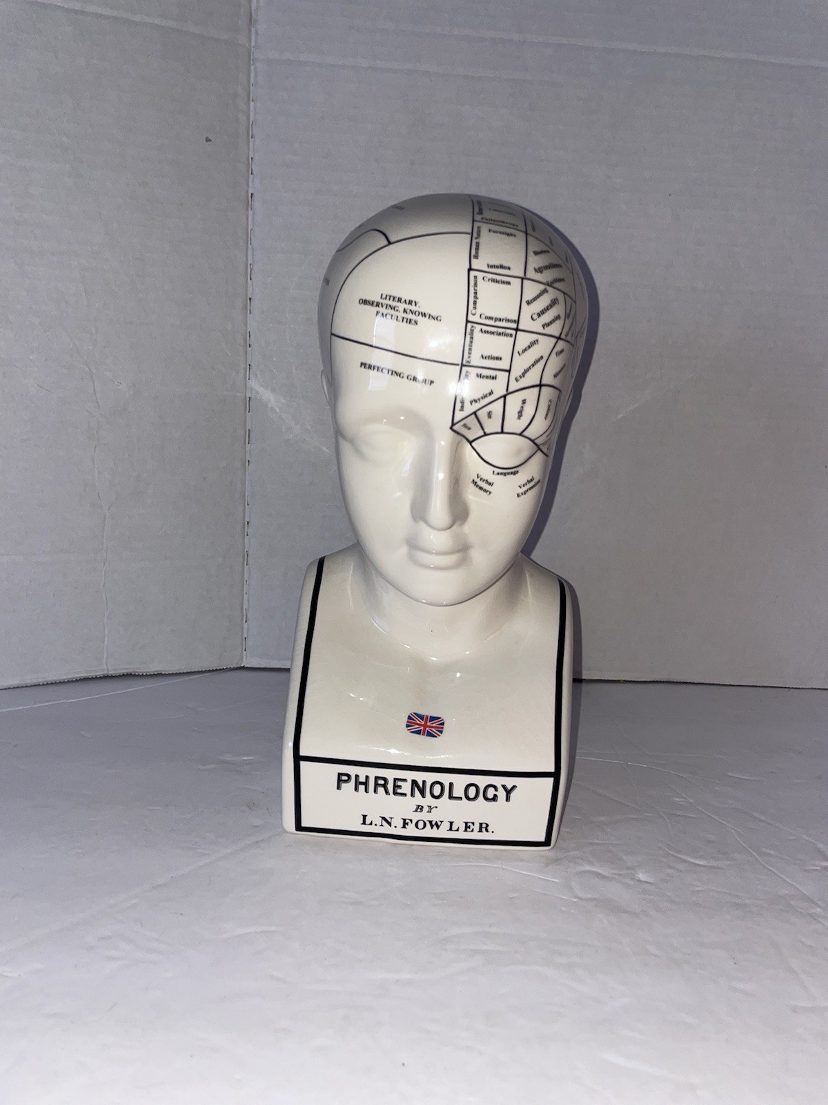 Phrenology Head Psychology L.N. Fowler, Royale Stratford Hand Made England
