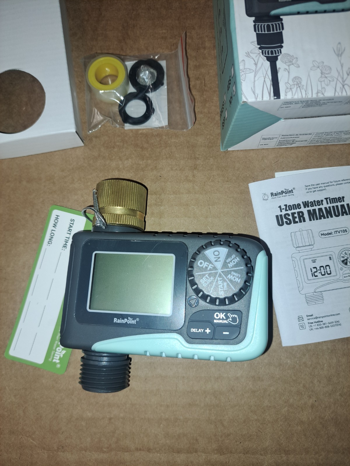 RainPoint 1-Zone Water Timer Model ITV105 Brand New BRASS