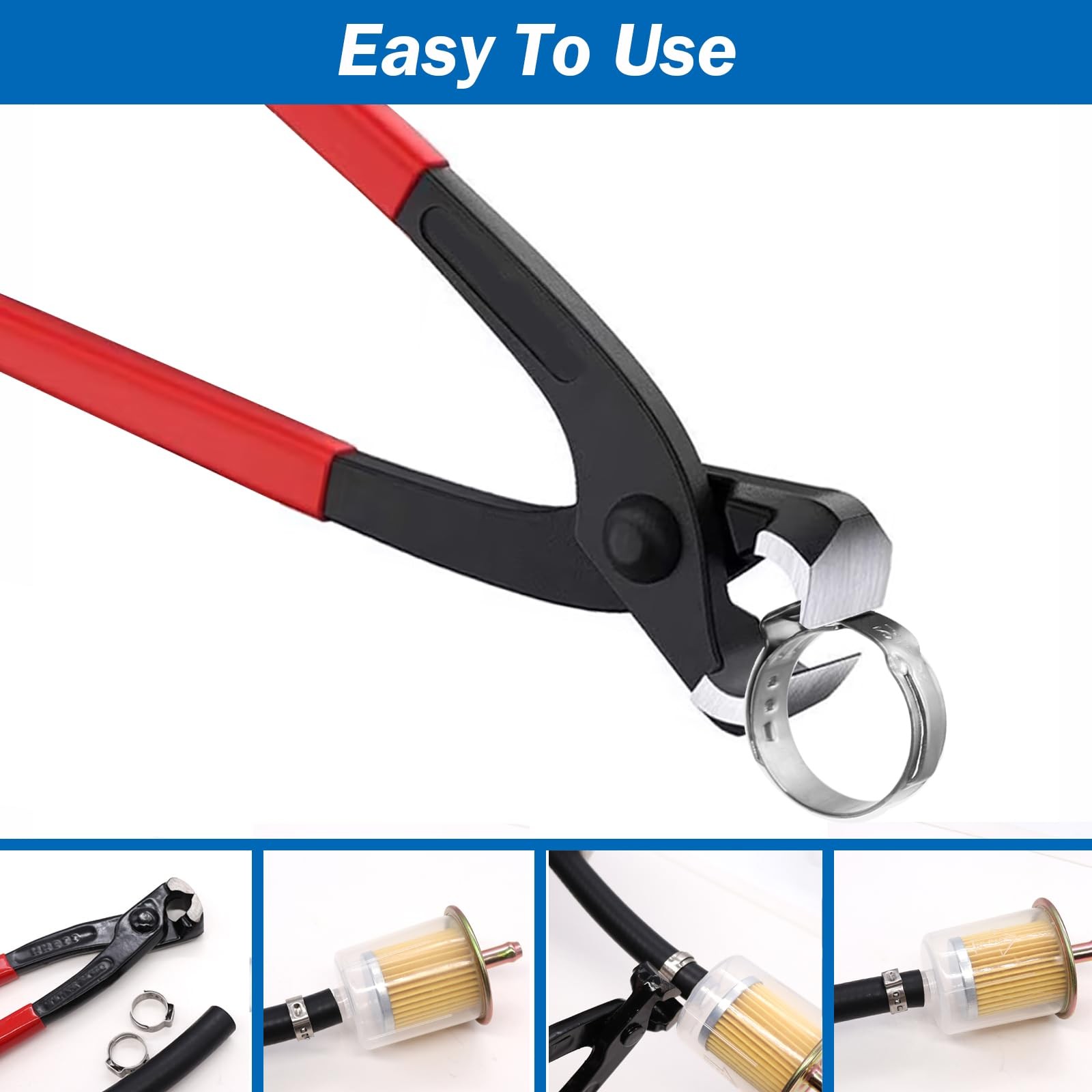 "9"" Ear Clamp Pliers Hose Clamp Crimping Tool Carbon Steel"