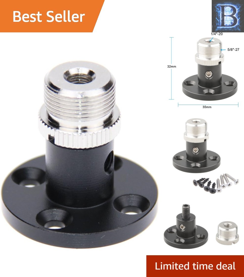 Compact White Microphone Mount - Lightweight Aluminum & Brass Construction