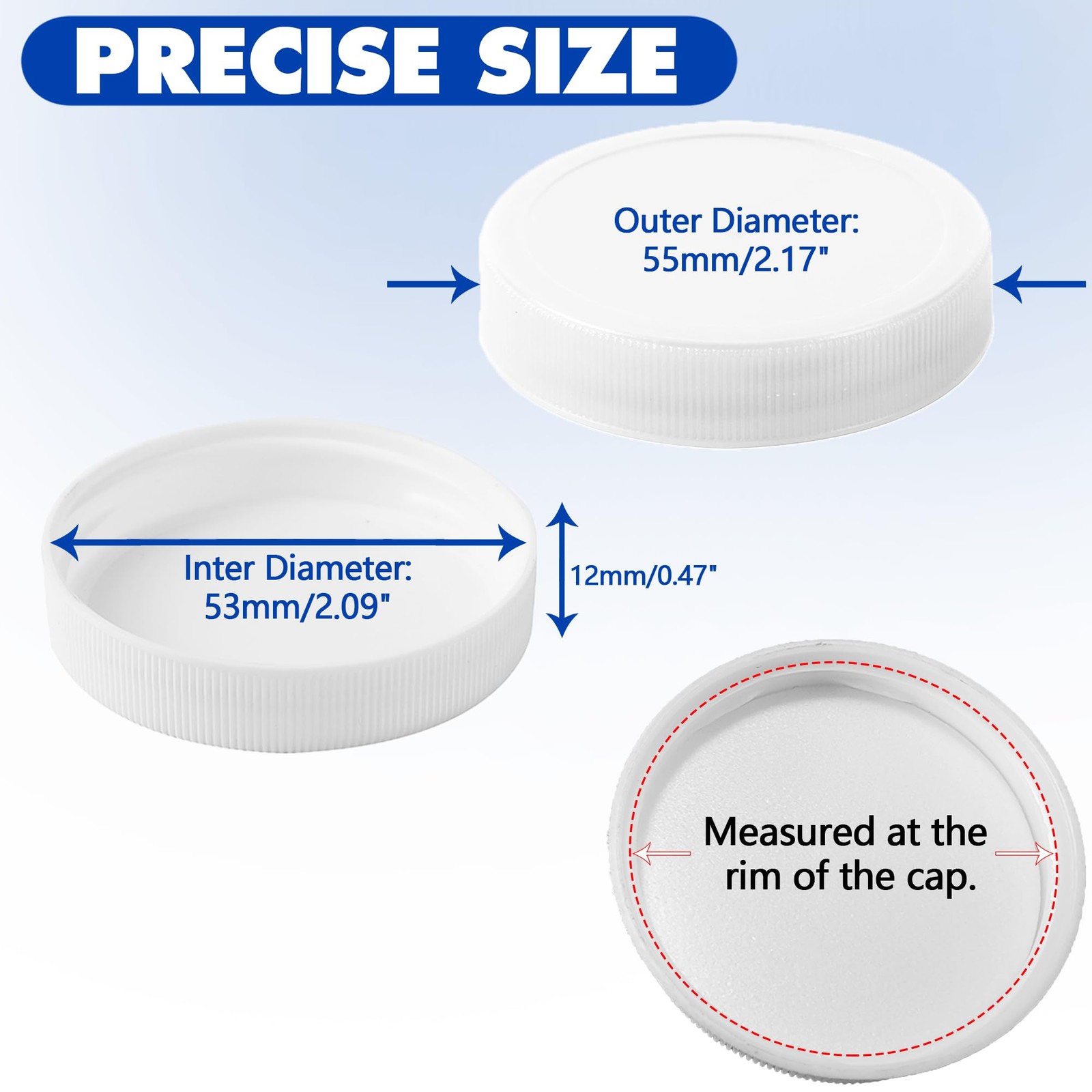 (6-Pack) Calvana 53mm Reusable Water Jug Caps, Lids for 3 and 5 Gallon Water ...