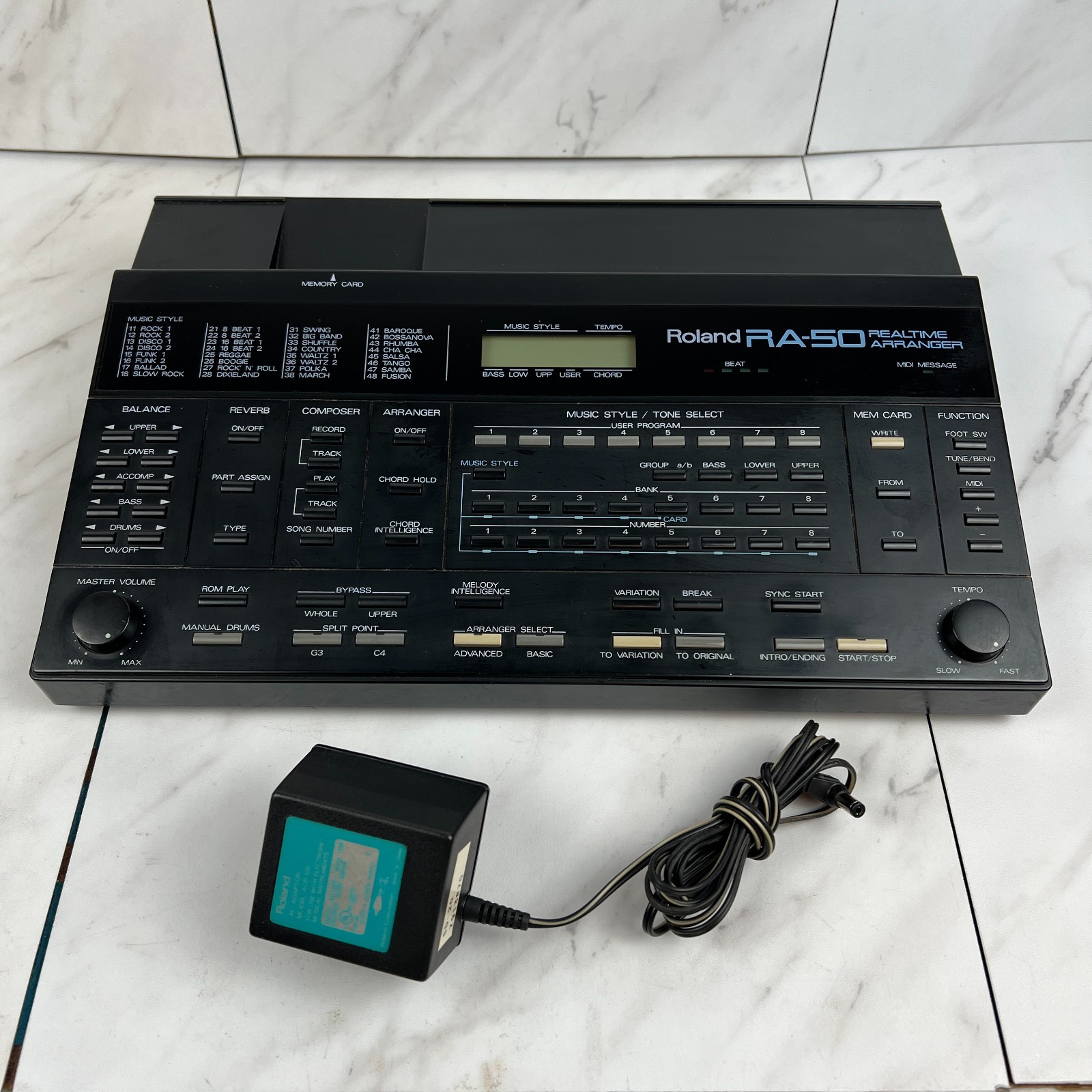 VTG 80s Roland RA-50 Real Time Arranger MIDI Sound Module Synthesizer w/ Power