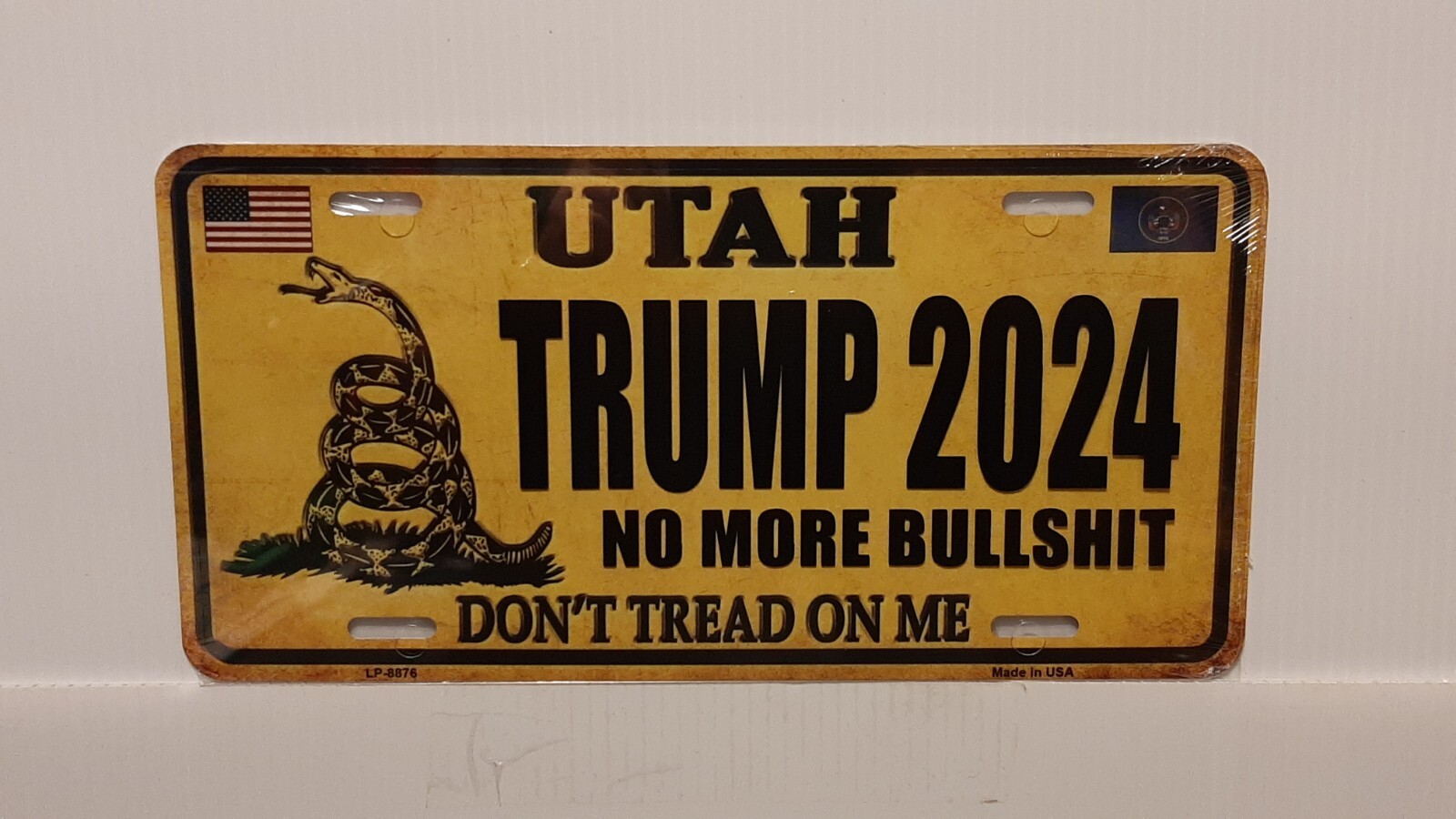 UTAH DON'T TREAD ON ME TRUMP 2024 N.M.B. METAL AUTO TAG PLATE CUSTOM REPLICA