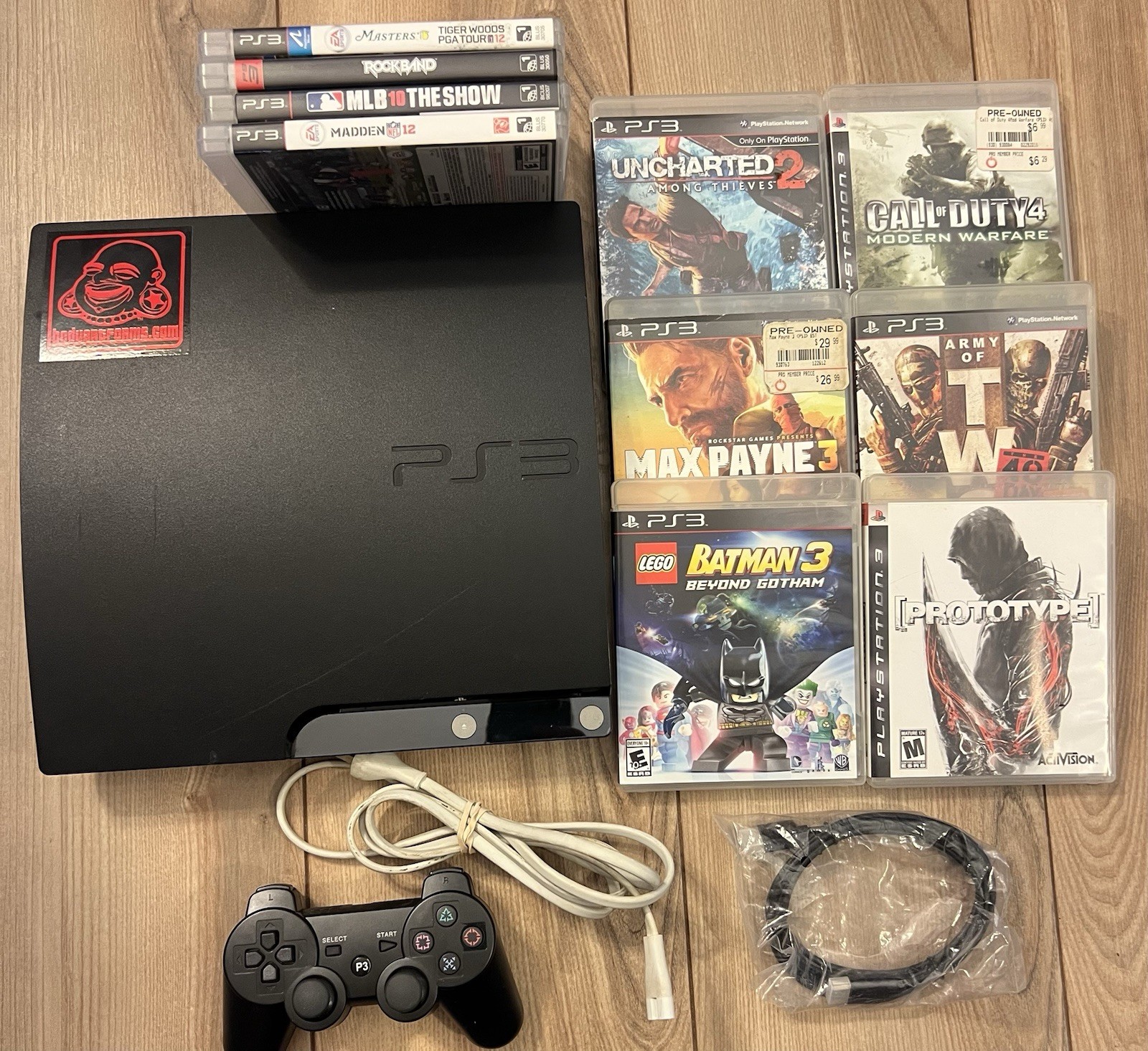 Sony PlayStation 3 Slim 250 GB CECH-2001B Console Bundle 10 Games Controller