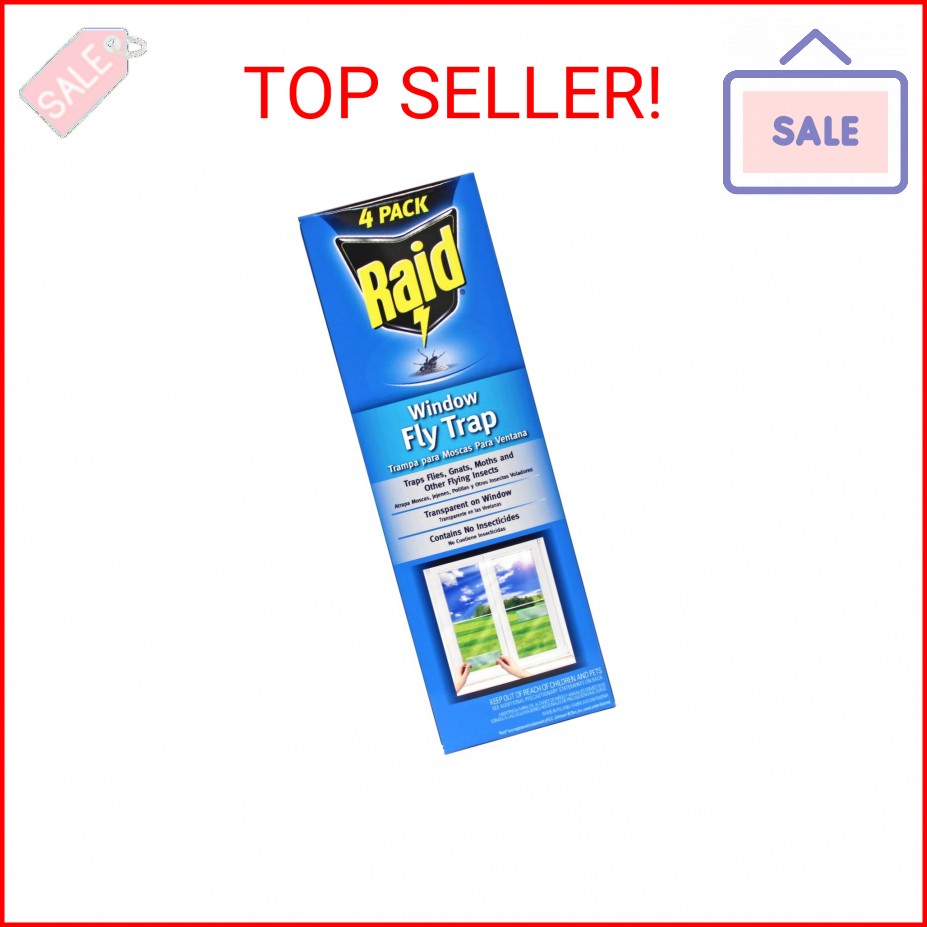 Raid Window Fly Traps, 4 Traps