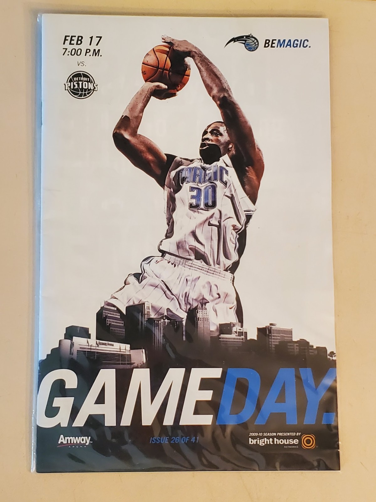 2010 NBA  Gameday Program Orlando Magic v Detroit Pistons at Orlando FEB 17 2010
