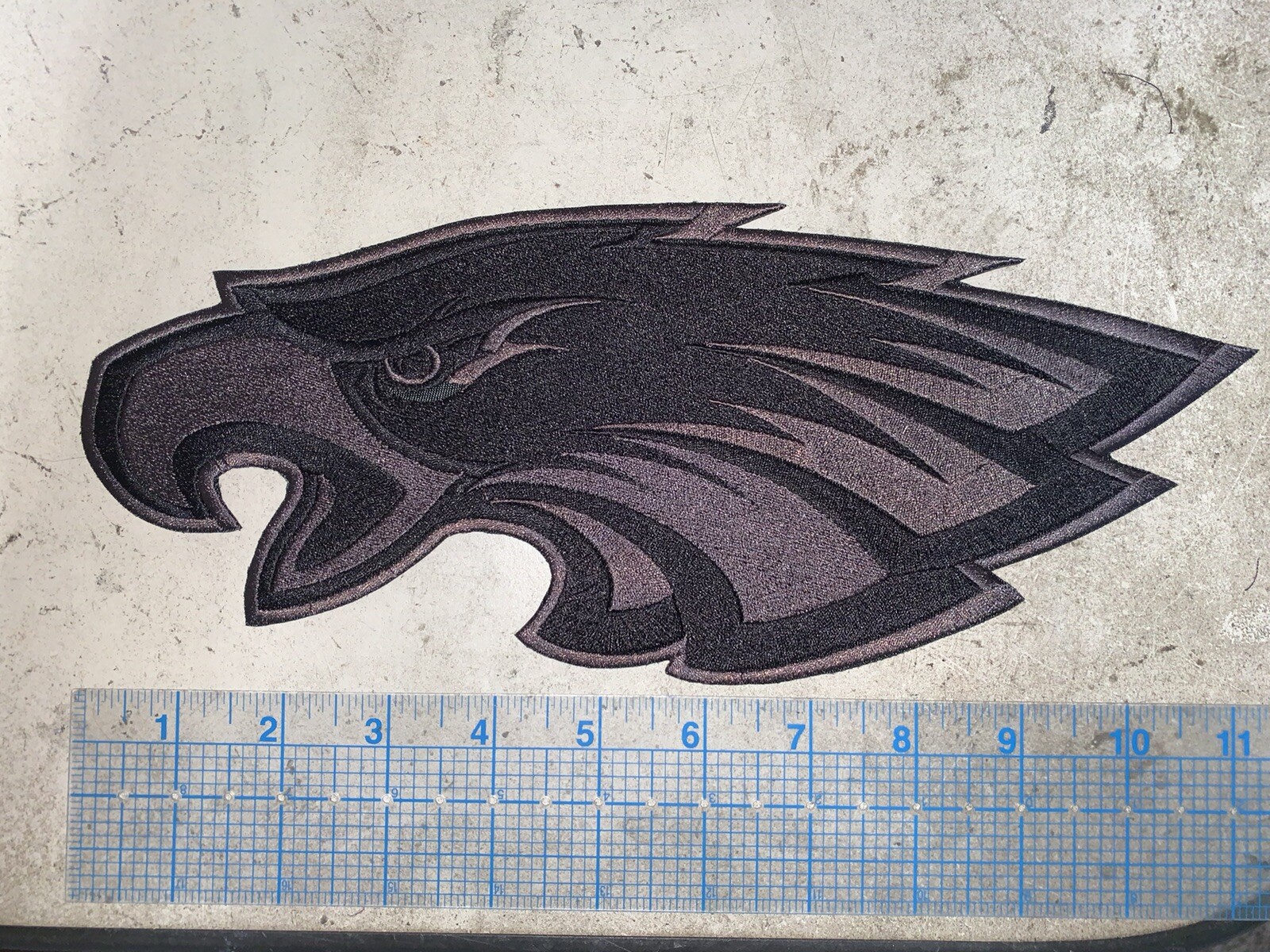 LARGE 11" Embroidered Like Philadelphia Eagles Blackout Patch Iron On Sew On