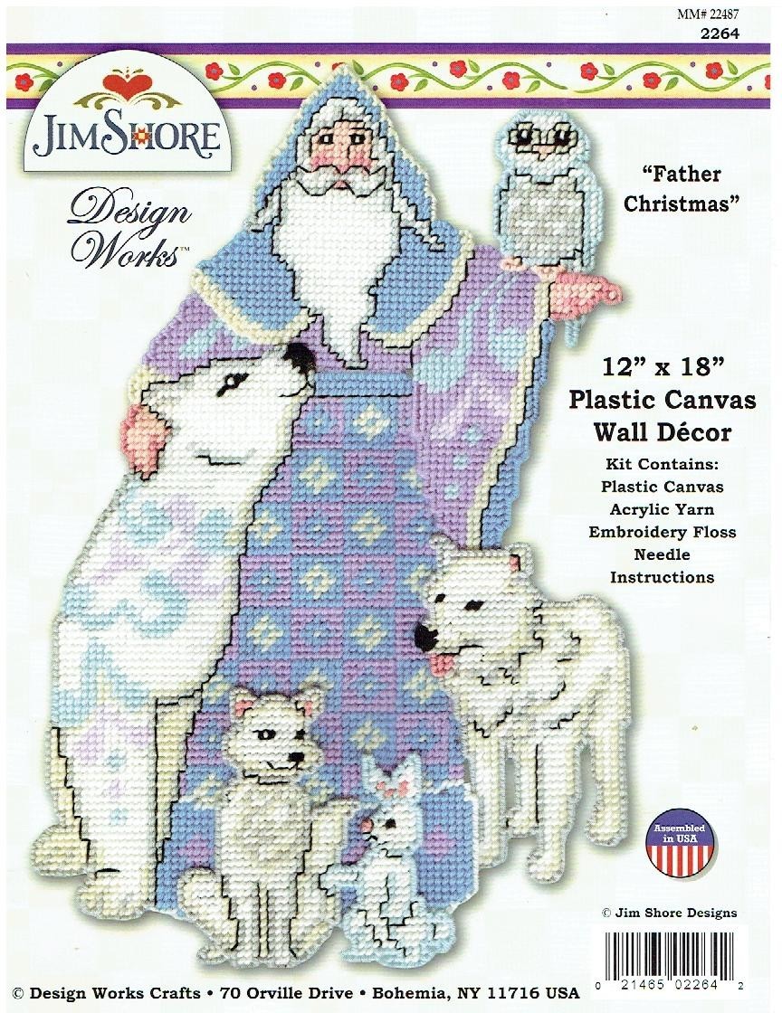 FATHER CHRISTMAS  WALL HANGING  7ct plastic canvas PATTERN (#TF0271)