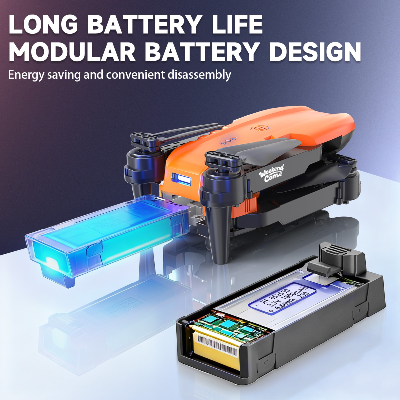 RC Drone HD Dual Camera WiFi FPV Foldable Quadcopter Remote Control 4 Battery