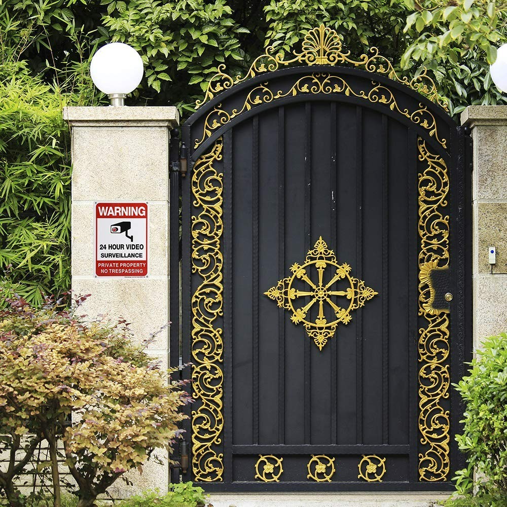 2-Pack Private Property No Trespassing Sign, video surveillance signs outdoor...