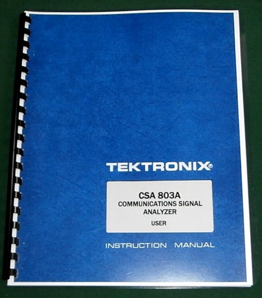 Tektronix CSA 803A User Manual: Comb Bound & Protective Covers