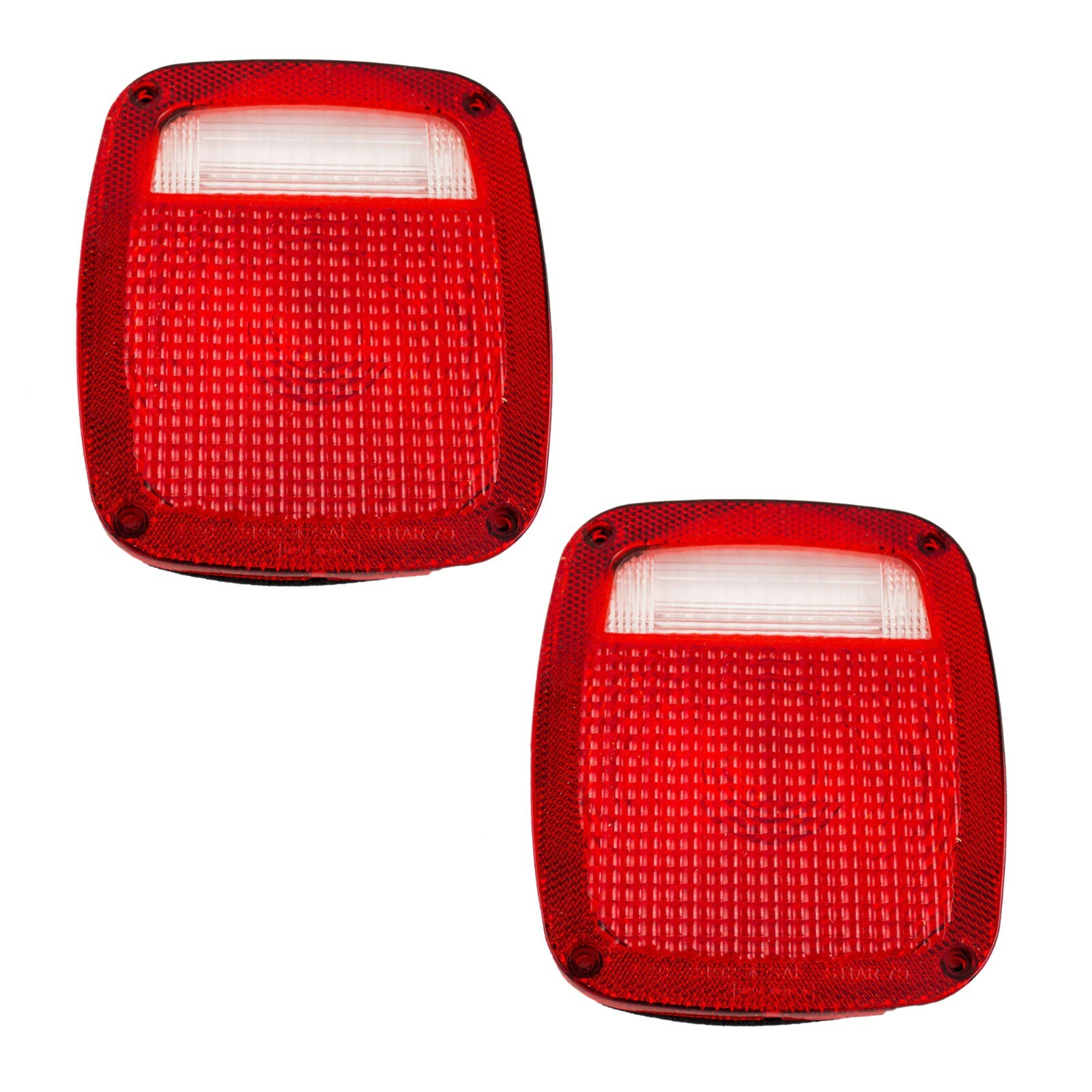 Tail Light Taillamp Brake Light Red Clear Lens Pair For 1987-2006 Jeep Wrangler