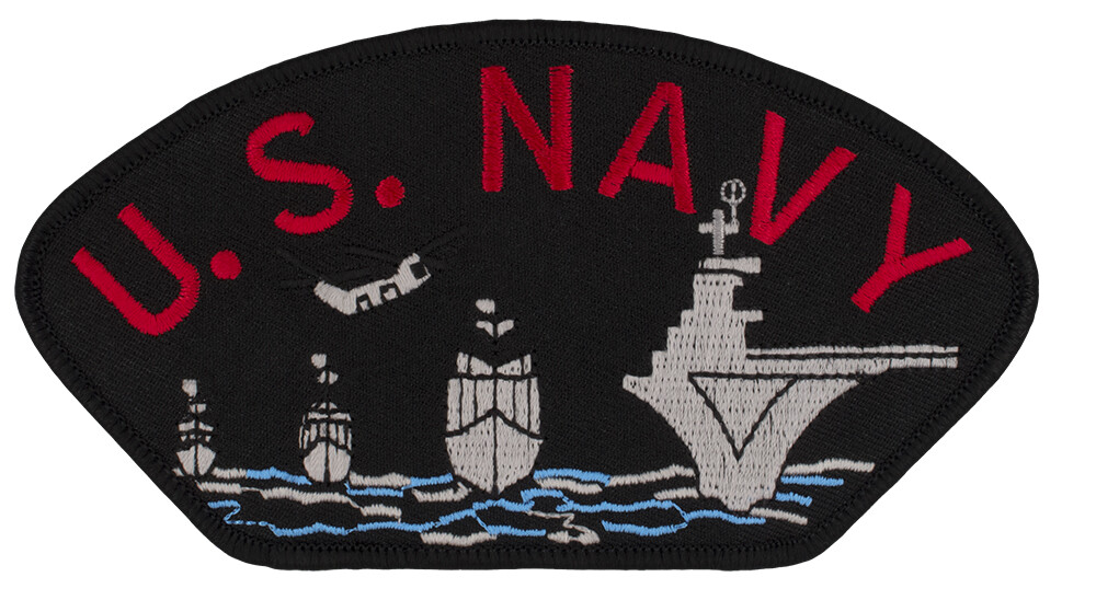 US Navy with Ships - Iron-on Patch (1336P) FREE SHIP! 24491