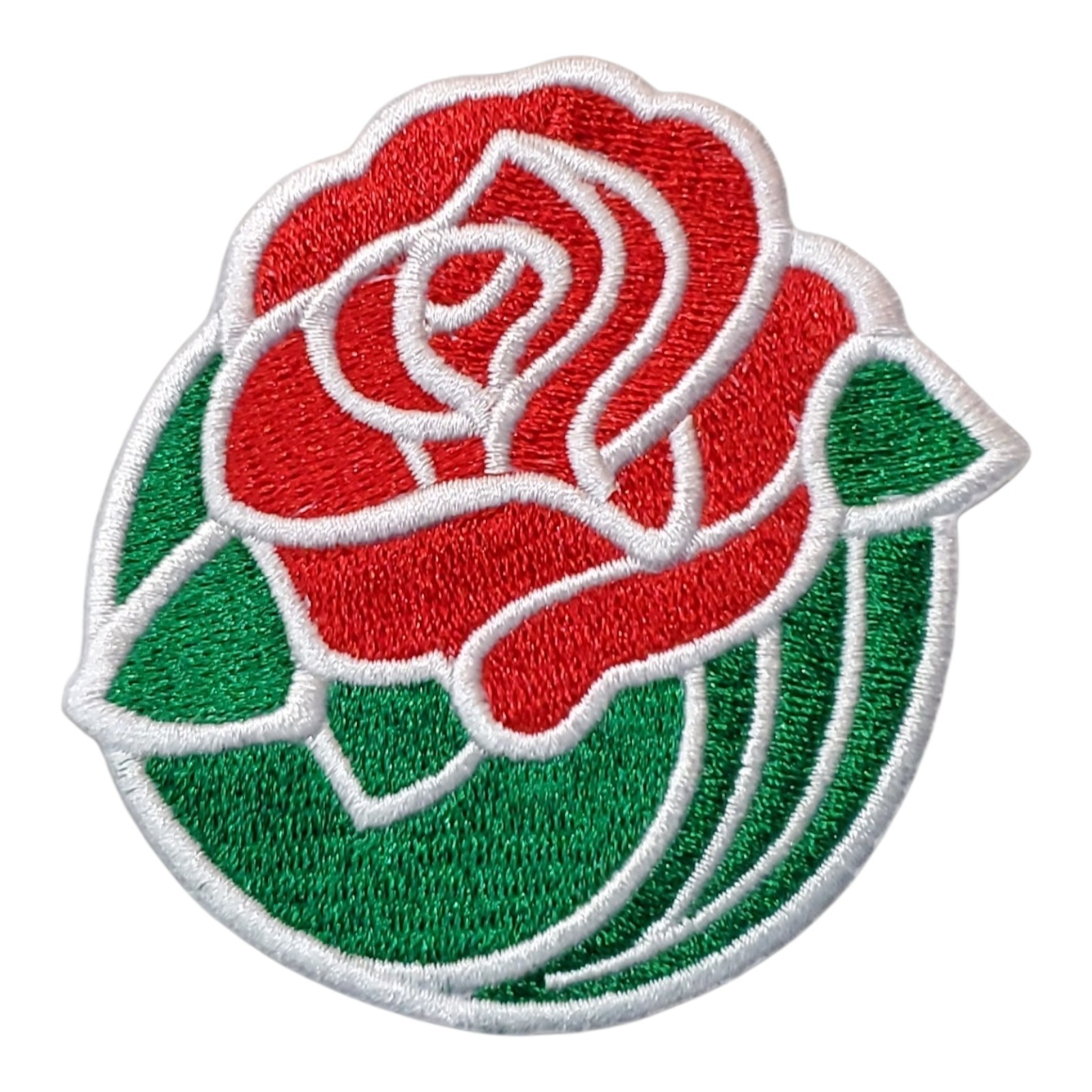 Vintage Rose Bowl embroidered patch. Iron On. 3"