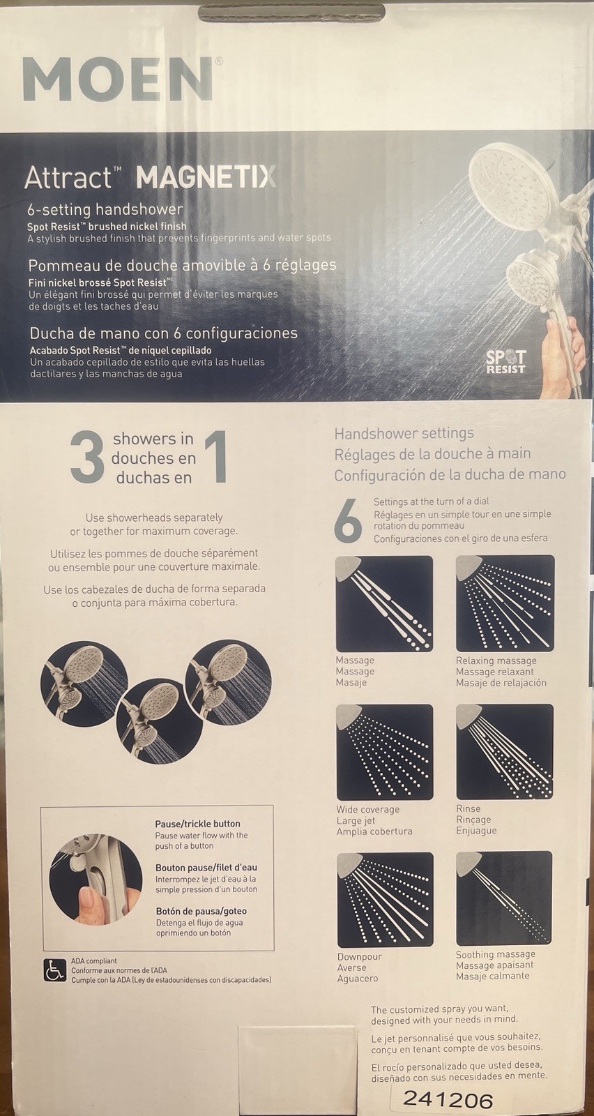 Moen Attract 6 Spray Shower Head