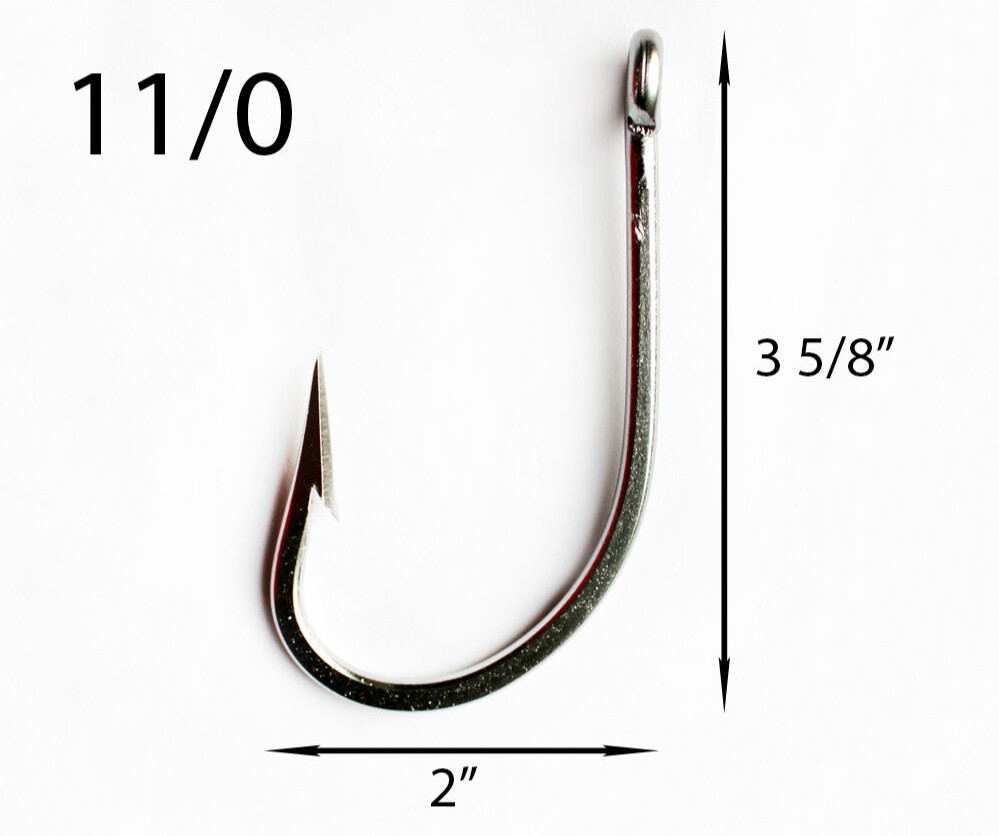 PACK OF 10 TACKLEWORKS Stainless Steel Size 11/0 Sea Demon Fishing Hooks Marlin