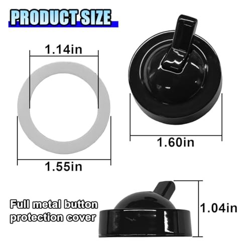 Car Push Start Button Cover, Metal Anti-Scratch One Button Start/Stop Black
