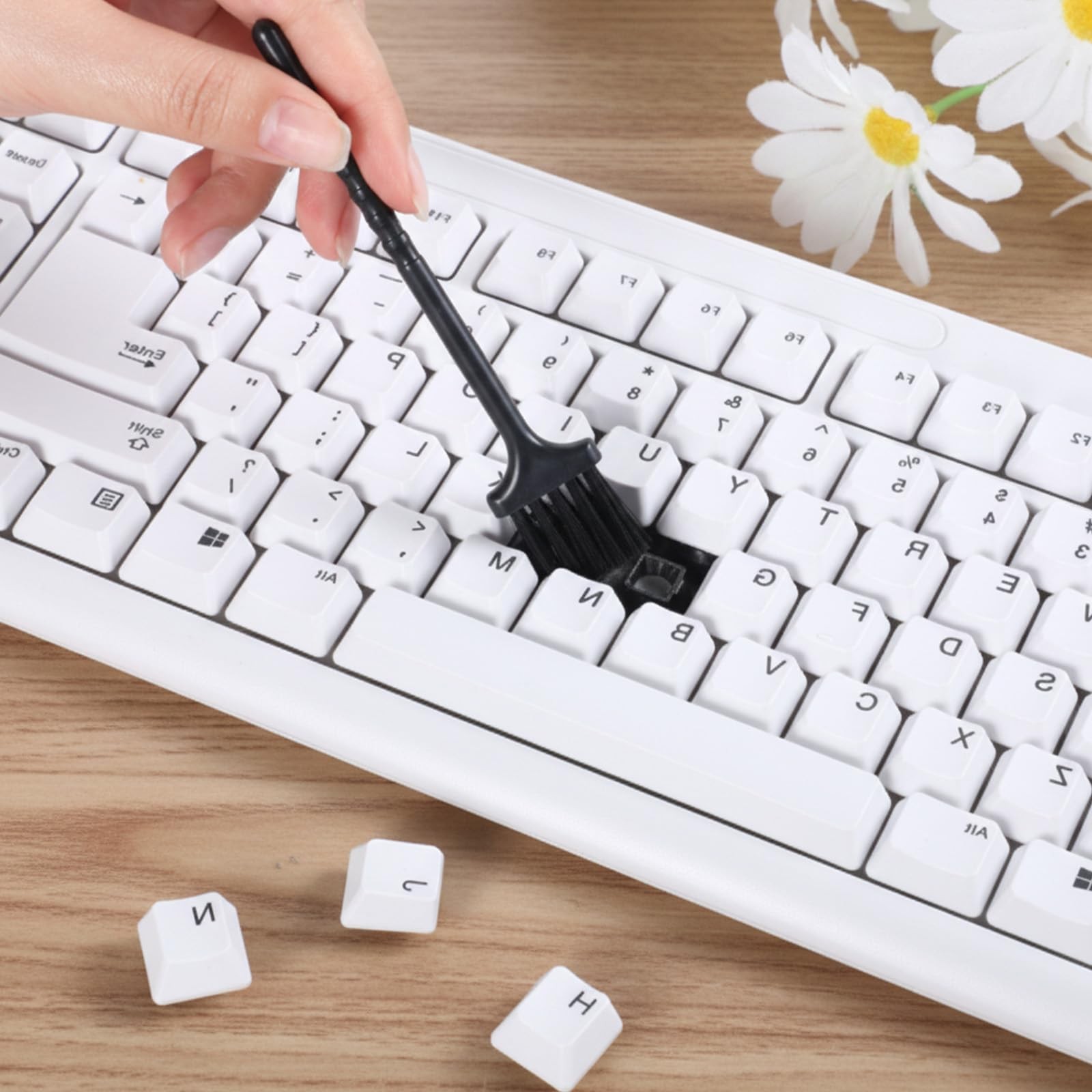 5 Pack Keyboard Keycap Puller Dust Removal Brush for Computer Keyboard Appliance