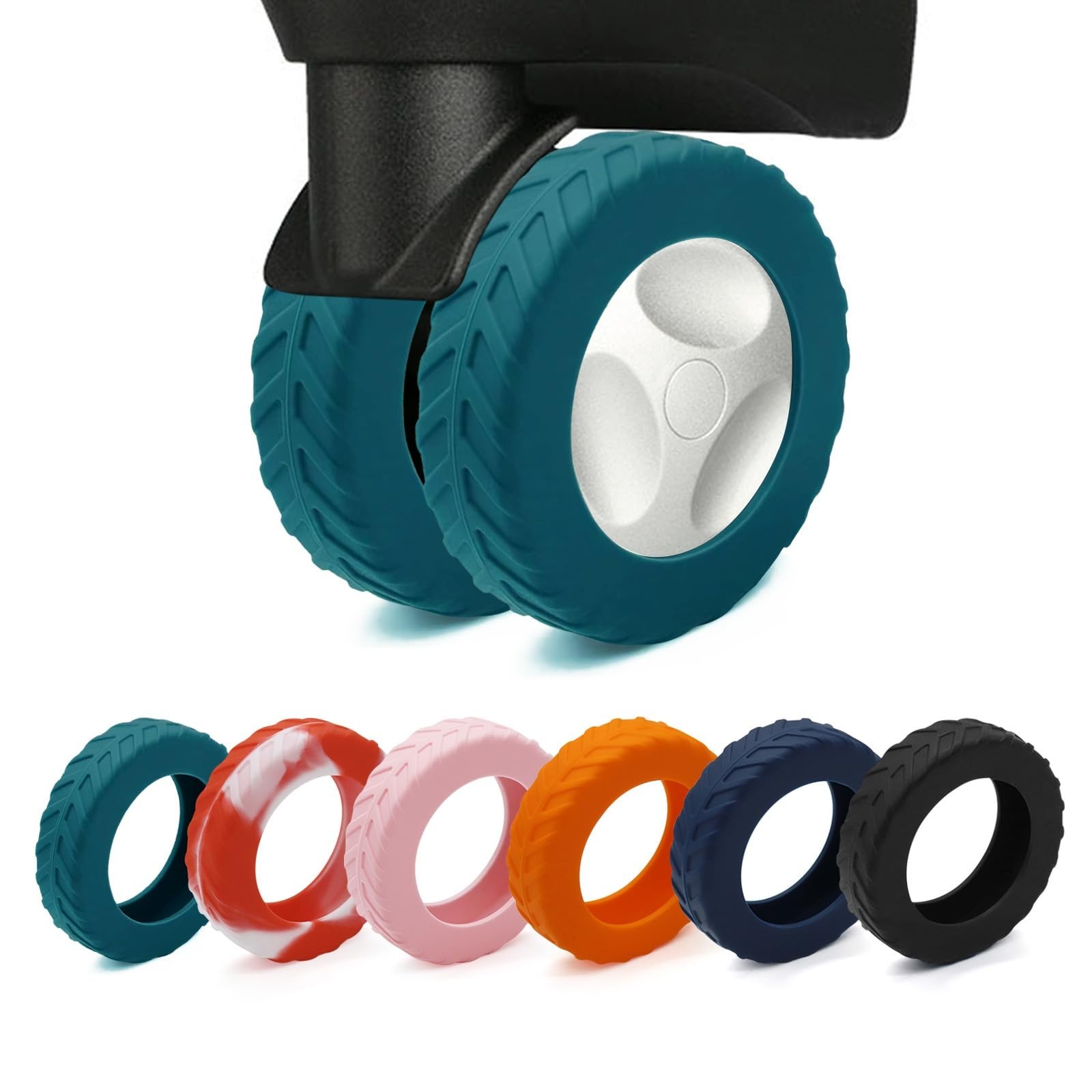 Luggage Wheel Covers, Anti Dust & Scratch, For 2-2.4" wheels - Lake Blue | Lu...