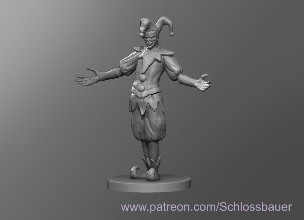 Medieval Pennywise Clown Creature Monster Manual 28mm Scale DND D&D Miniature SB