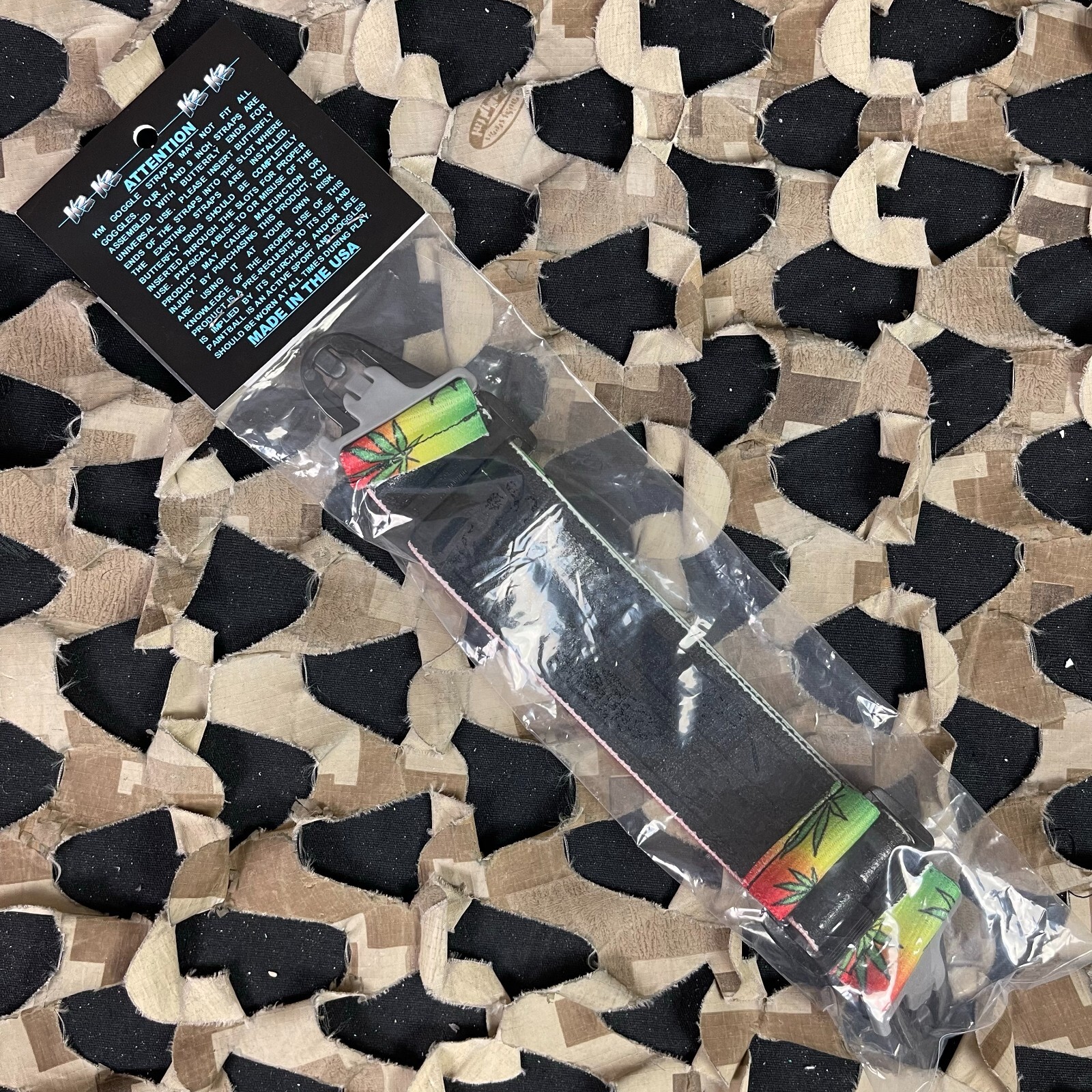 NEW KM Paintball Push Unite Goggle Strap - 420 Rasta