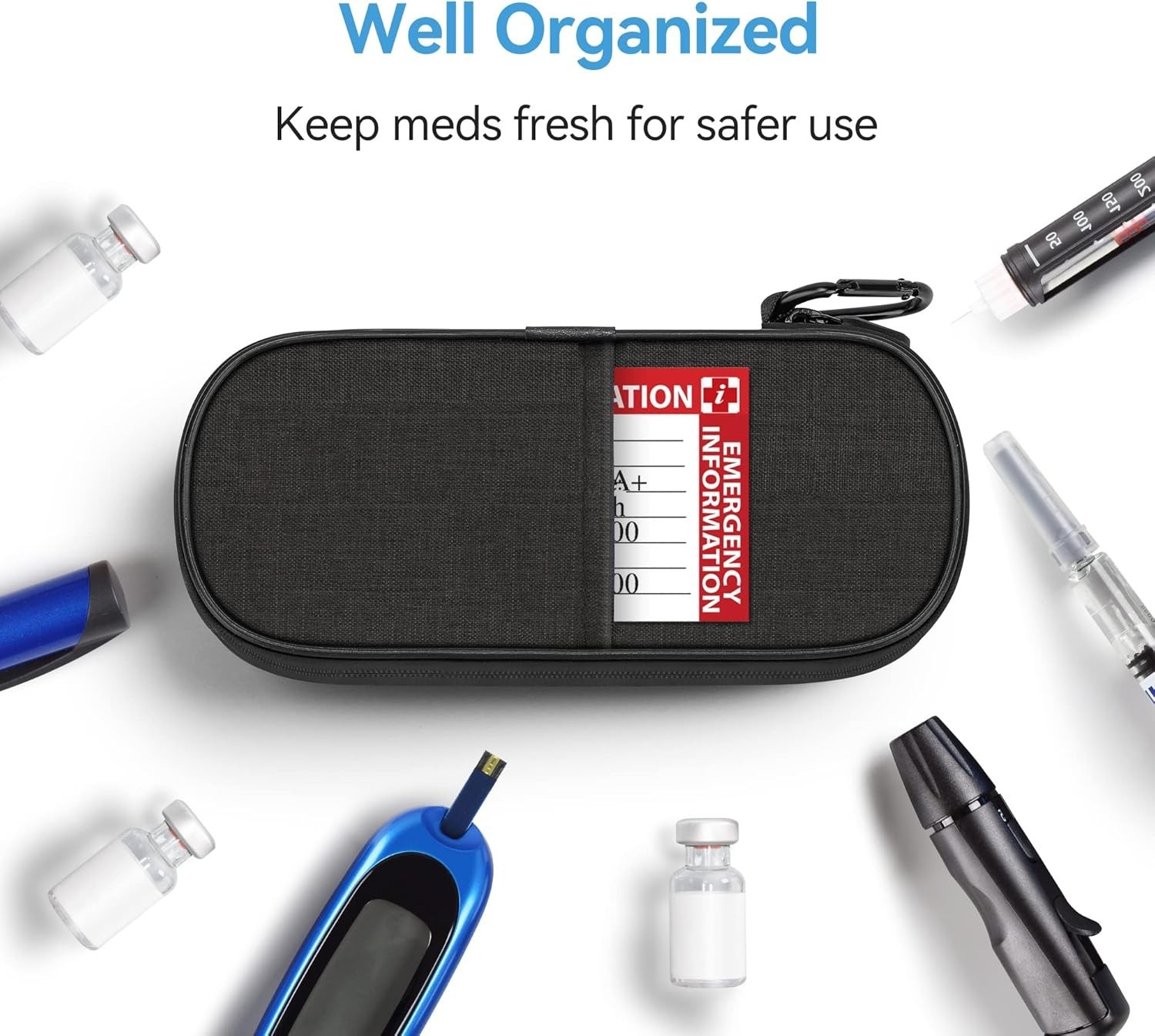 Waterproof Insulin Pen Cooling Case - Organized Storage for Diabetic Essentials