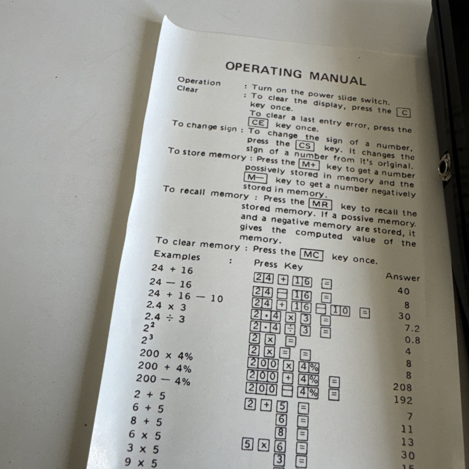 BOHSEI 3000 VINTAGE CALCULATOR New (d23)