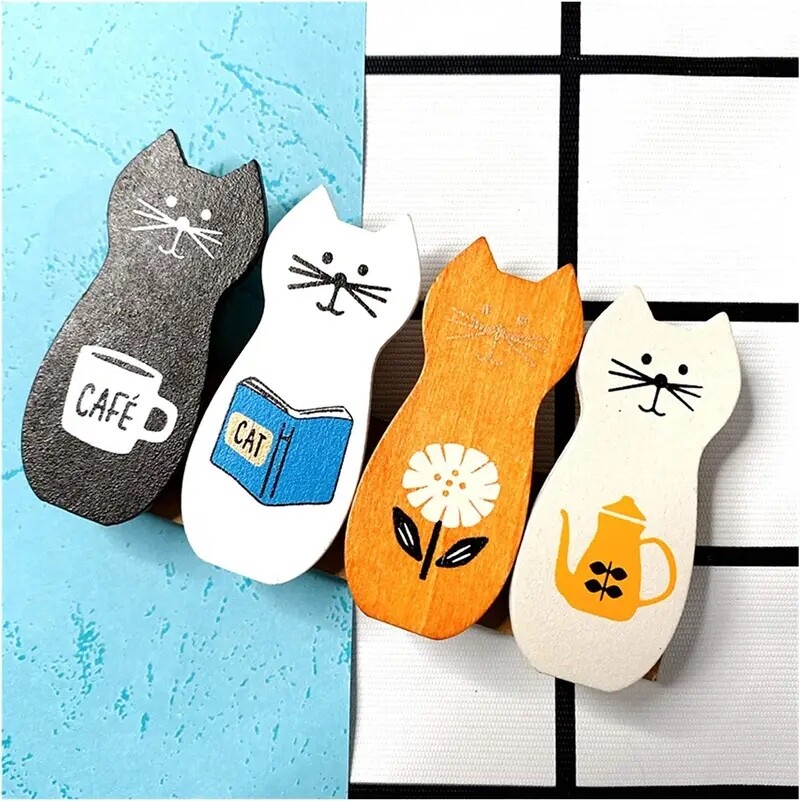 CAT CLOTHES PINS - HANDMADE