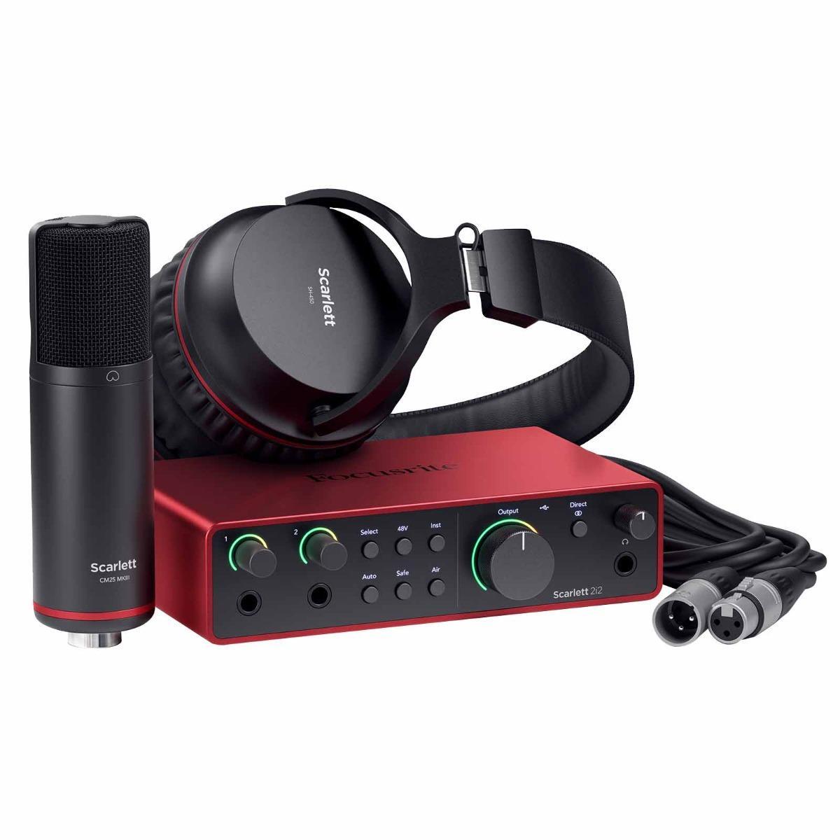 Focusrite Scarlett 2i2 Studio 4th Gen 2-in 2-out USB Audio Interface w Microp...
