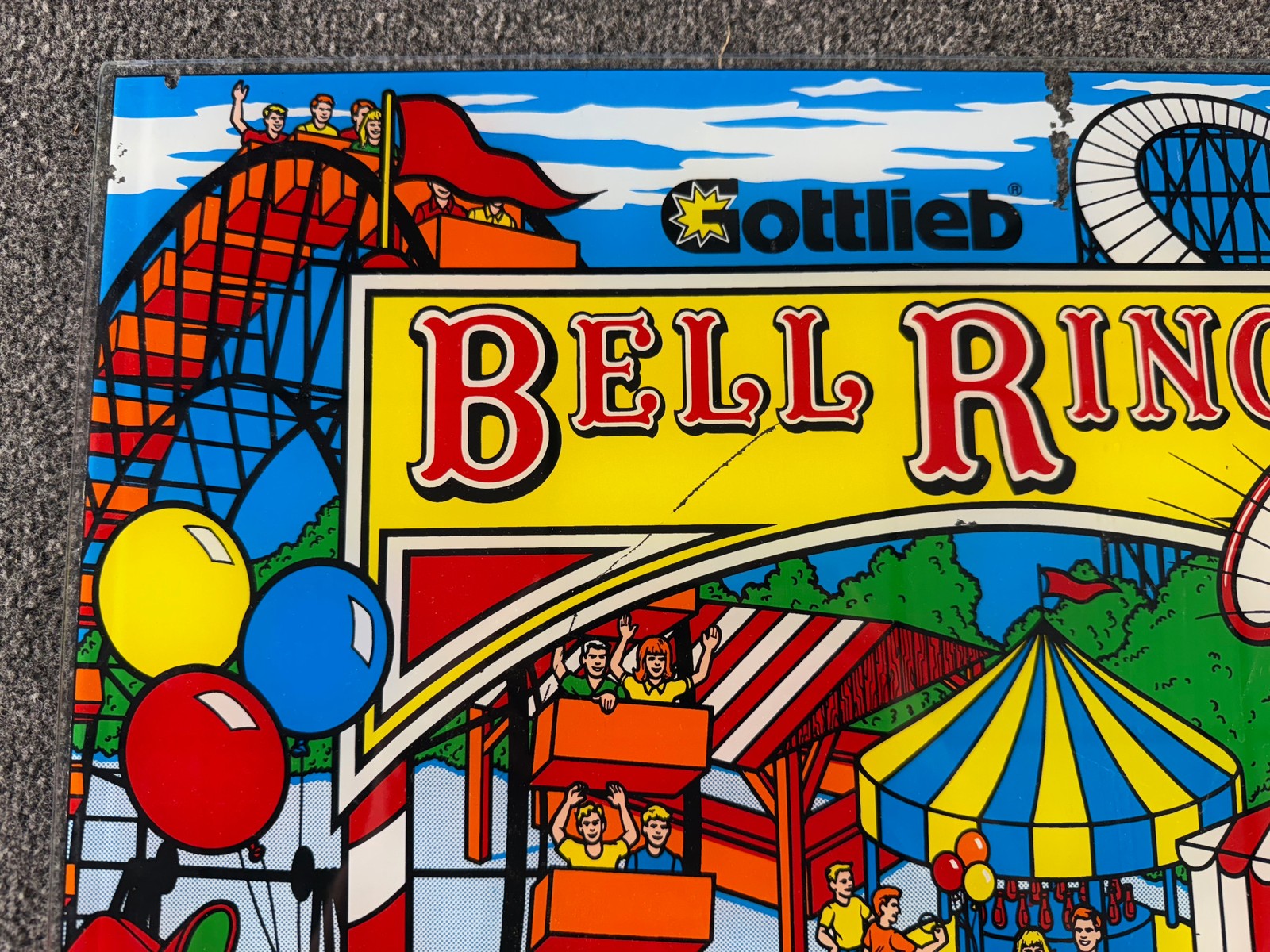 Gottlieb Bell Ringer Pinball Machine Game Backglass ORIGINAL