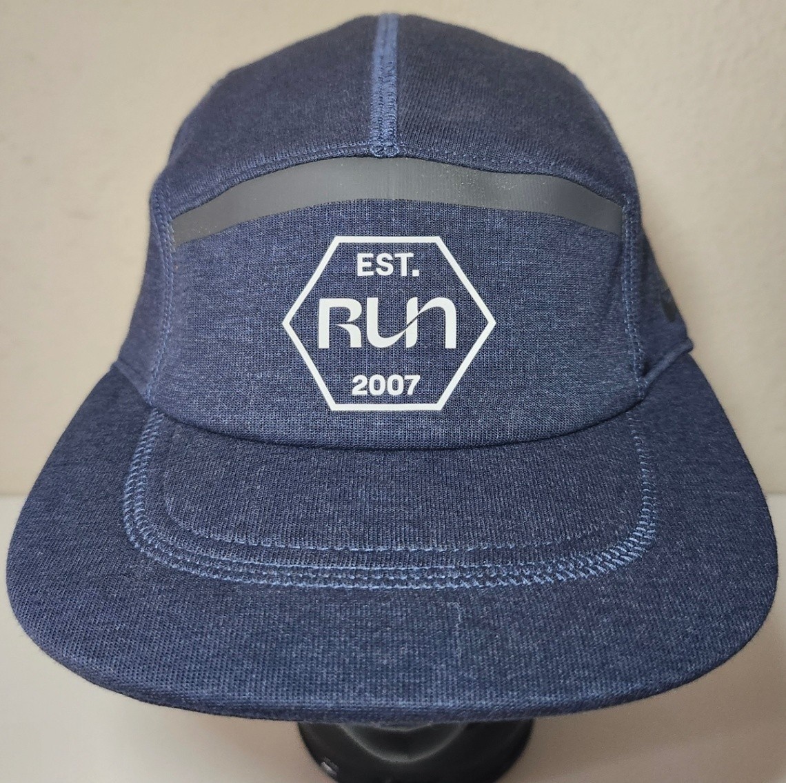 Nike Fly Cap Unstructured 5-Panel Running Hat Navy M/L Reflective Trim