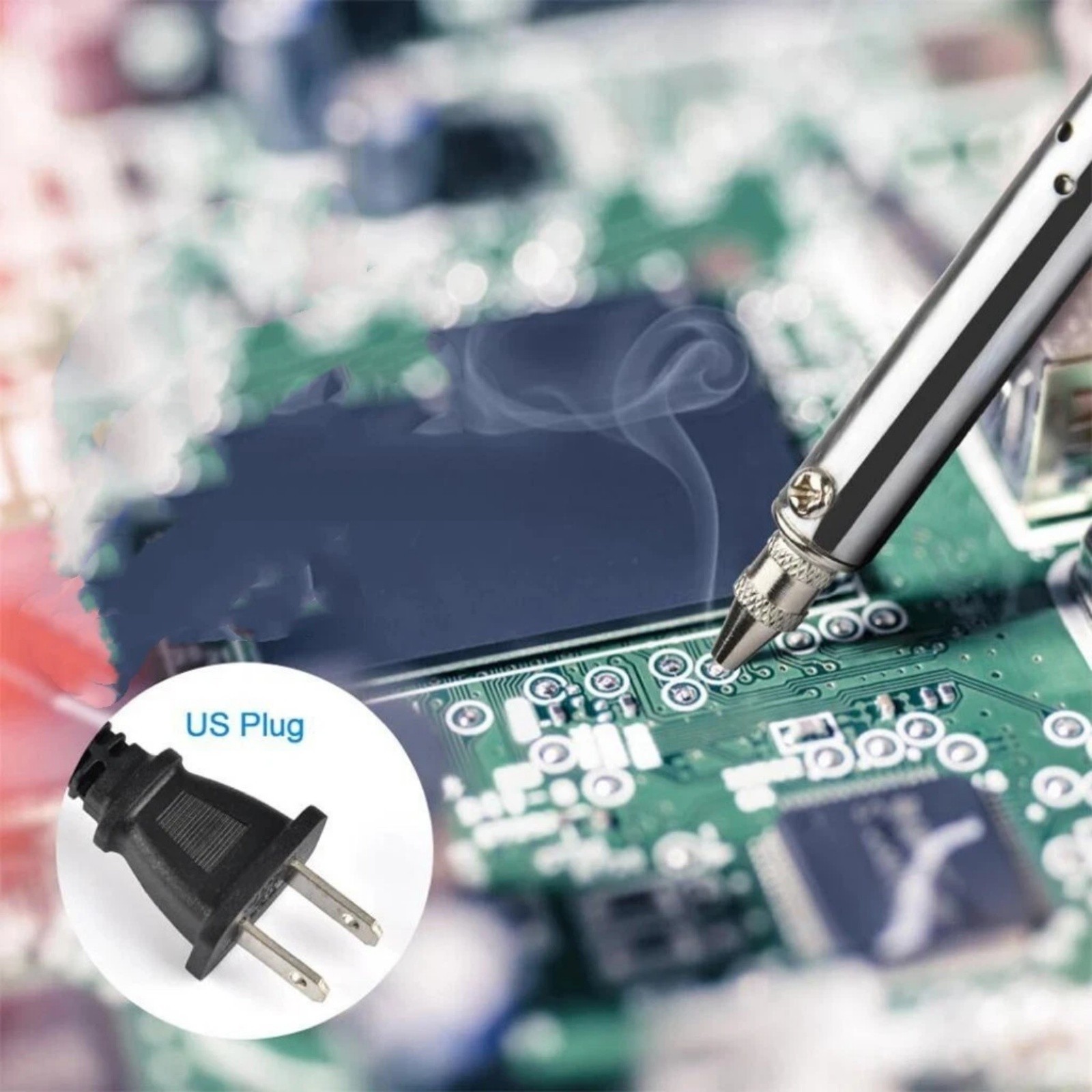 Desoldering Suction Pump Electric 30W Tool with Multiple Tip Sizes for PCB Work