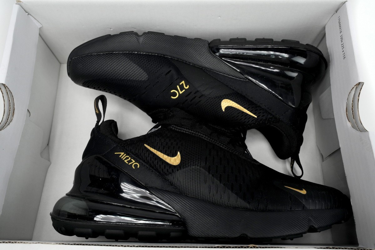 Nike Air Max 270 Black/Gold Men's Air Cushioned Shoes