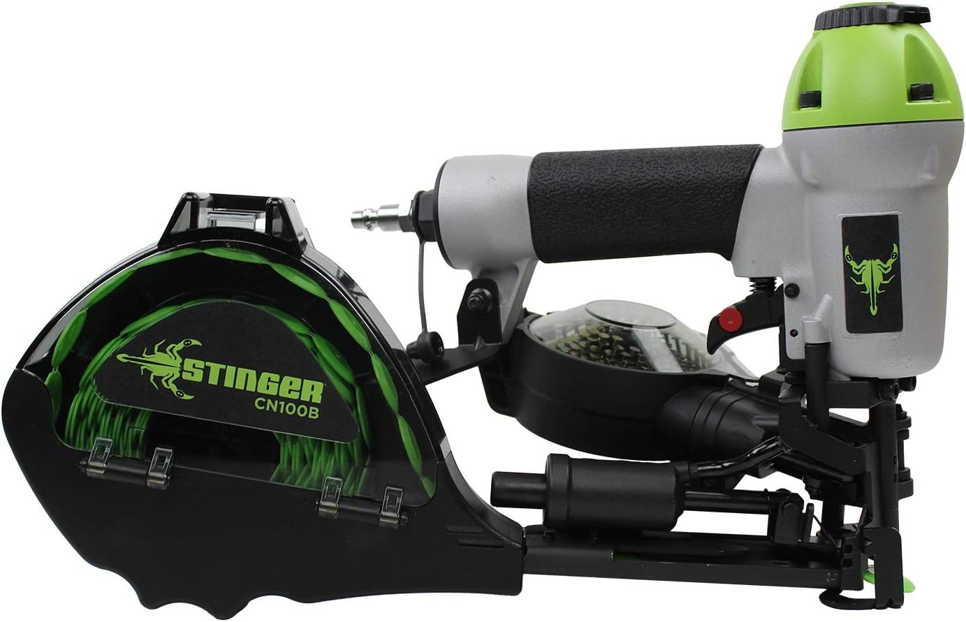 STINGER CN100B Pneumatic Cap Nailer, 1" Cap Diameter, 1" Nail Length, Collated
