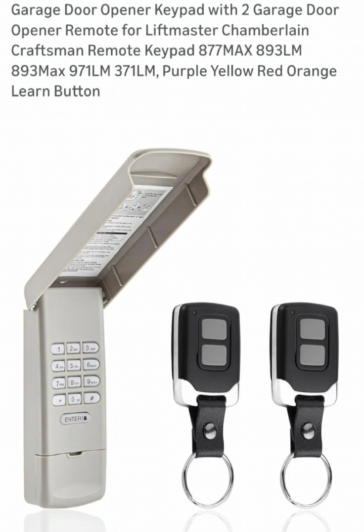 Garage Door Opener Keypad with 2 Garage Door Opener Remote for Liftmaster Chambe