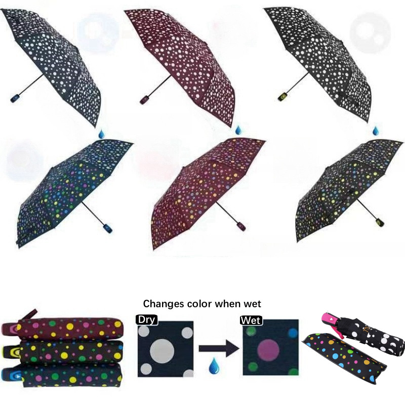 Windproof Travel Rain Umbrellas Color Changing Umbrellas Portable & Automatic