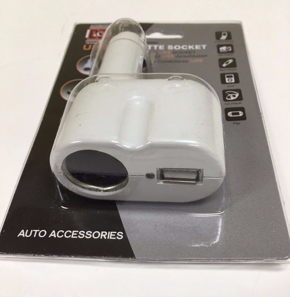 USB CAR CIGARETTE LIGHTER SOCKET LED SPLITTER DC12V 24V CHARGE ADAPTER ASK-V3