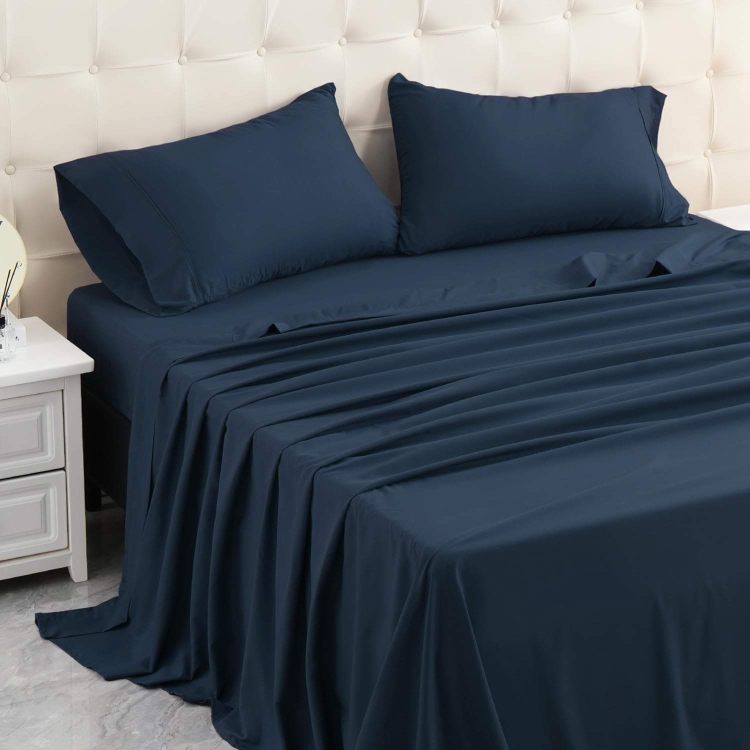 Full Bed Sheets Set Soft Breathable Bedding Sheet Set Sheets Set W/ 16" Deep