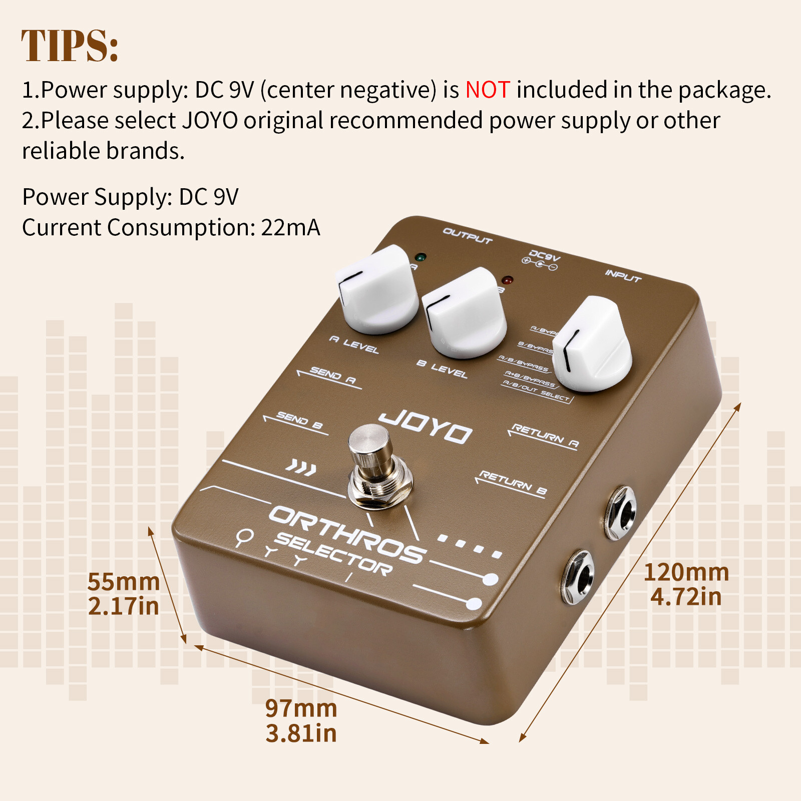 JOYO Line Selector Guitar Pedals 6 Mode Switch 2 Effect Loop for Electric Guitar