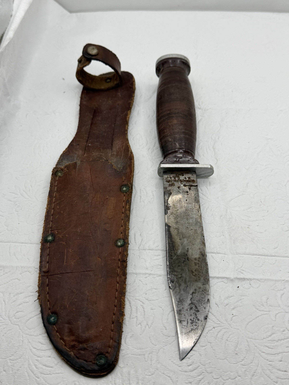 SCHRADE Walden H-15 Handle Fixed Blade Hunting Camping Knife Knives & Sheath