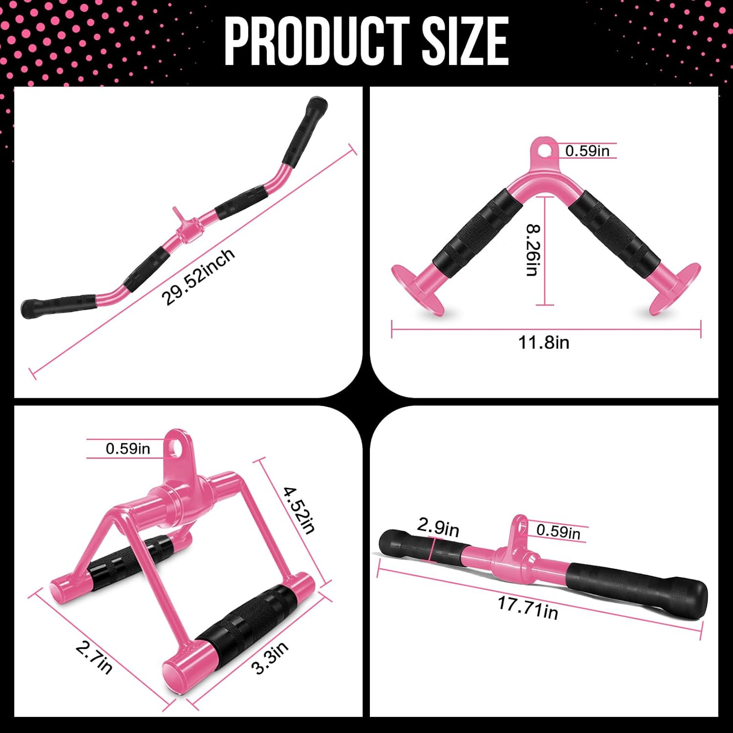 Cable Machine Attachment Set LAT Pulldown Attachments Weight Machine Accessories