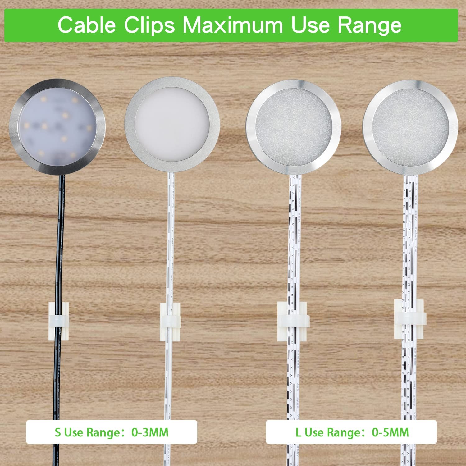 100PCS Cable Clips White, AIBOO Upgraded Wire Adhesive with 50PCS White