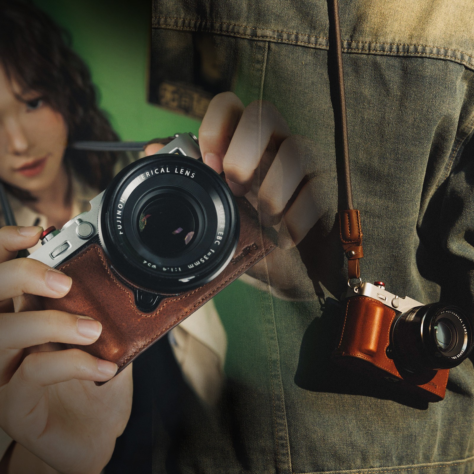 SmallRig XE5 Camera Leather Case Kit for FUJIFILM X-E5 (Brown / Black)
