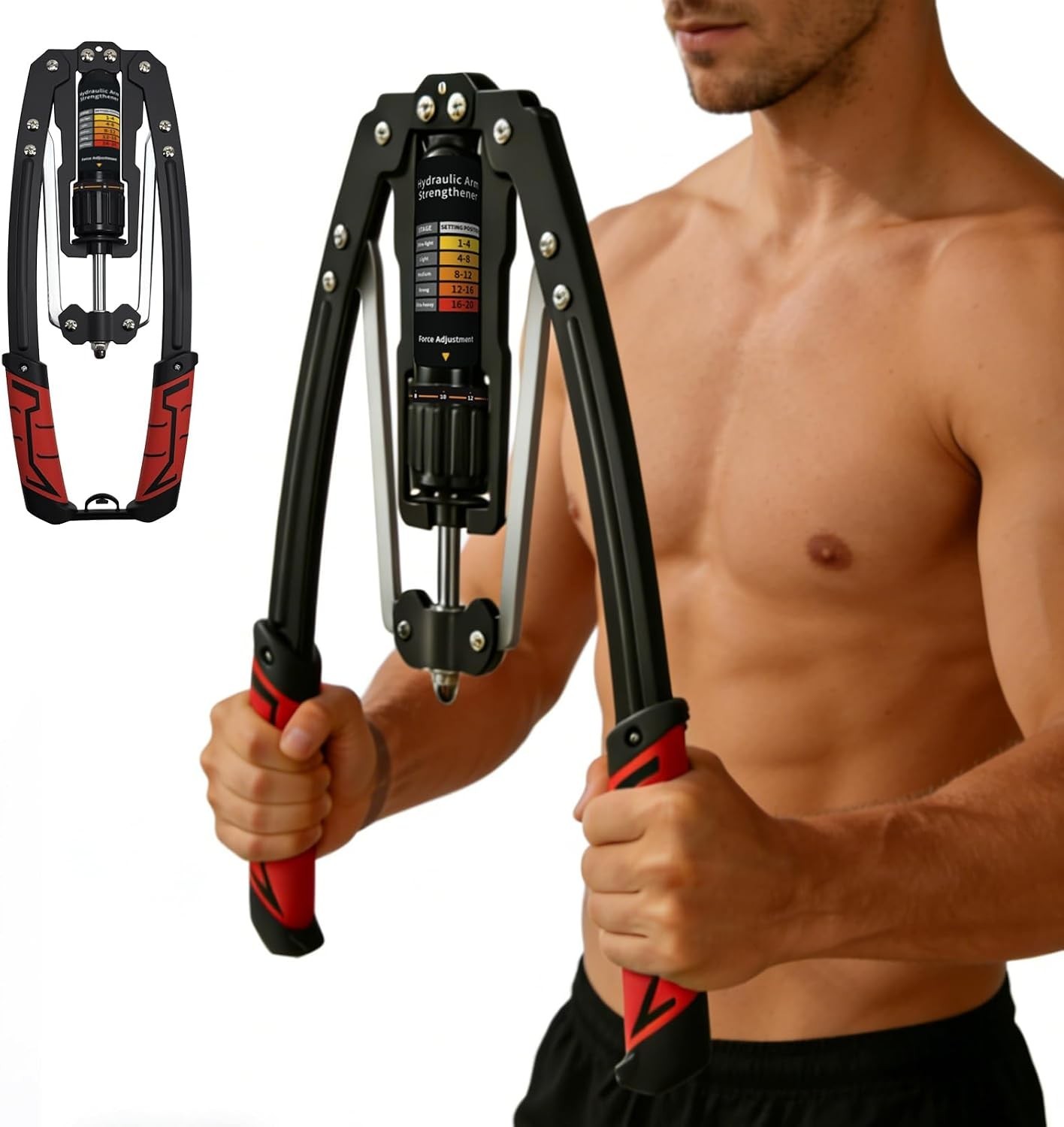 Hydraulic Twister Arm Exerciser 22-440lbs Adjustable Home Chest Workout