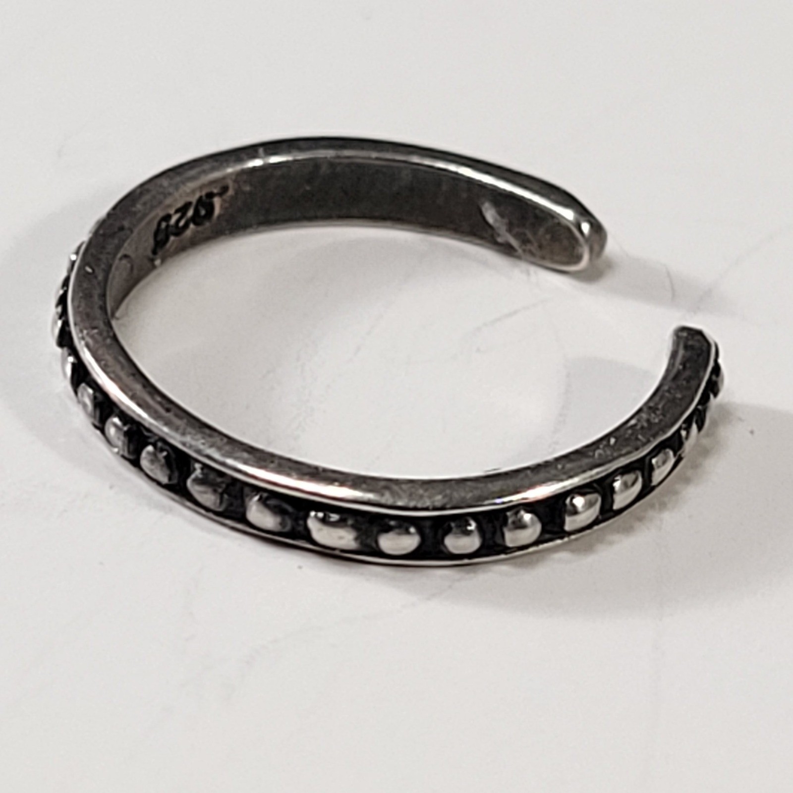 Sterling Silver Ear Cuff Toe Ring 925 China Beaded Oxidized Non Pierced